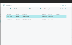 Dynamics Business Central - Intrări articol