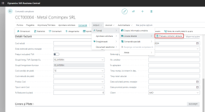 Dynamics Business Central - Selectare Preluare comenzi vânzare