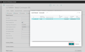 Dynamics Business Central - Selectare linie comandă vânzare