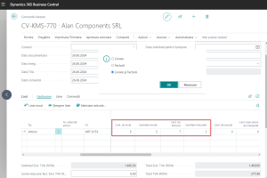 Dynamics Business Central - Document Comandă de Vânzare