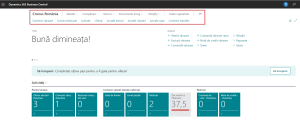 Dynamics Business Central - Meniuri și legături de navigare