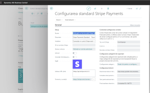 Dynamics Business Central - Pagină Configurare Stripe