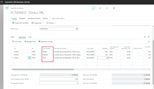 Dynamics Business Central - Factură cumpărare cu variante articole