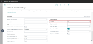 Dynamics Business Central -Selectare cod valută pe fișă client
