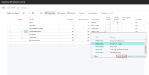Dynamics Business Central - Listă coduri activități