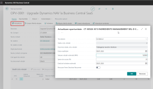 Dynamics Business Central - Oportunitate vânzare - Actualizare primul stadiu