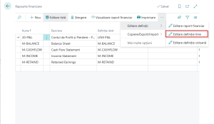 Dynamics Business Central - Acces Editare Definiție Linie