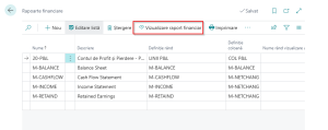 Dynamics Business Central - Acces Vizualizare Raport Financiar