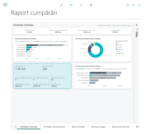 Dynamics Business Central - Power BI - Raport Cumpărări