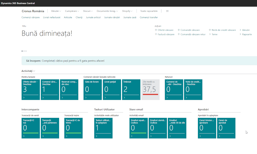 Dynamics Business Central - Centrul de rol - Elian Solutions